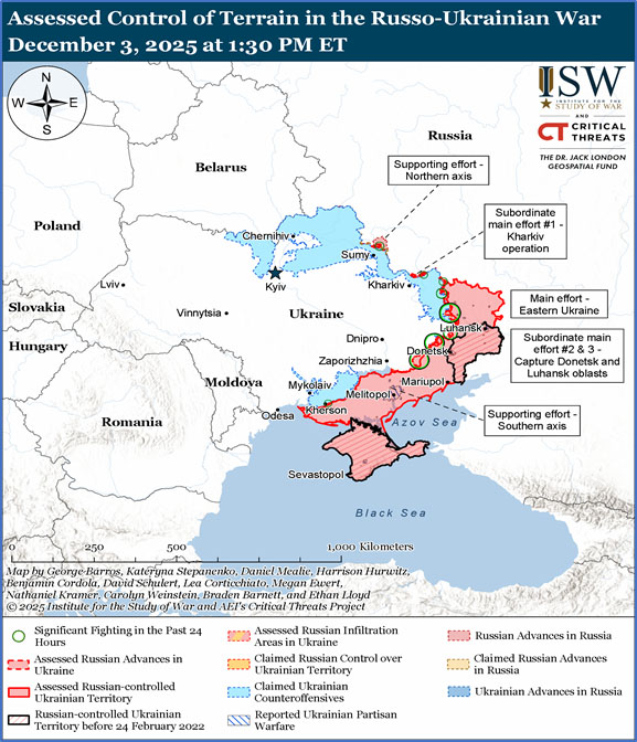 Assessed Control of Terrain in Russia-Ukrain War